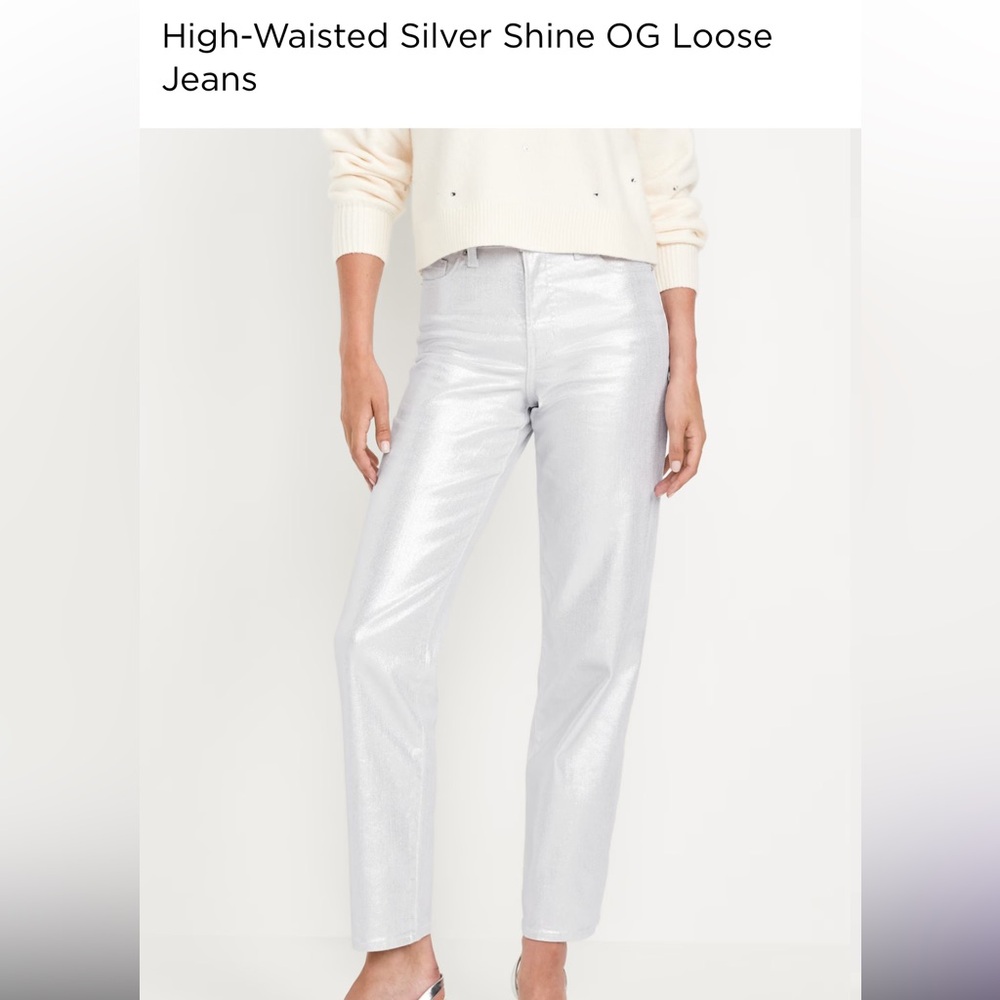 High-Waisted Silver Shine OG Loose Jeans